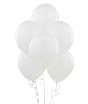 Balony Lateksowe Pastelowe BIAŁE Komunia Chrzest Urodziny 12 cali 10szt.