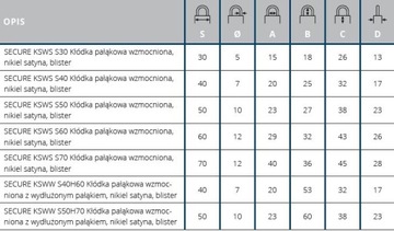 KSWS S70 Замок GERDA с усиленной атласной дужкой