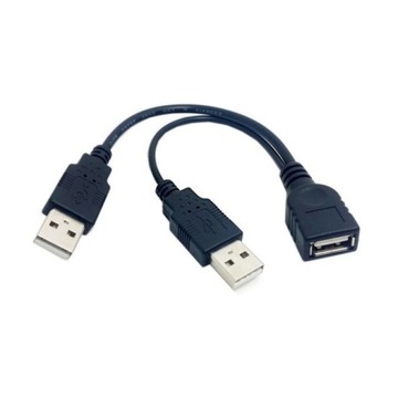 KABEL Y OTG HOST USB - 2x USB zasilanie 20cm
