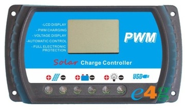 REGULATOR ŁADOWANIA LCD 20A 12V/24V PWM USB SOLAR