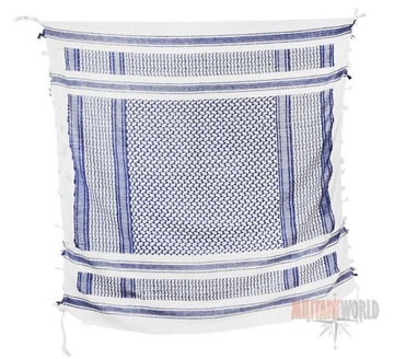 ARAFATKA CHUSTA KEFIJA SHEMAGH WOJSKOWA MIL-TEC 110X110cm WHITE BLUE