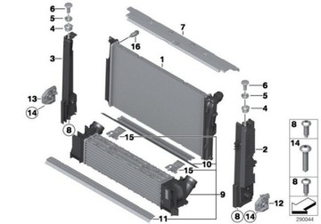 DRŽÁK CHLADIČŮ BMW F20 F21 F22 F30 F31 F32 F34