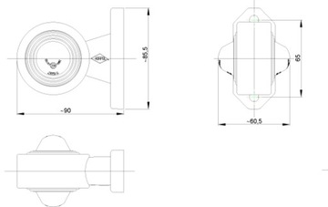 Габаритный фонарь светодиодный, бело-красный, стрела LD364