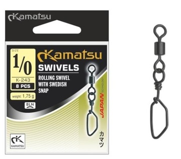 Kamatsu KRĘTLIK Z AGRAFKĄ 1/0 swivels K-243