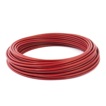 Lina linka Stalowa PCV 1/2mm 1x7 CZERWONA 1mb