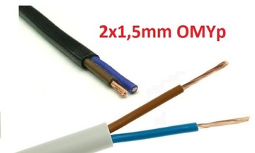 PRZEWÓD KABEL SIECIOWY PRĄDOWY 230V 2x1.5mm OMYp