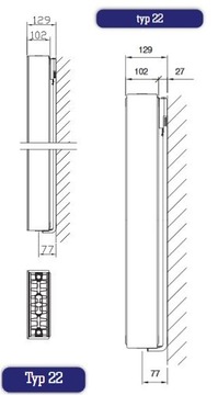 VERTEX PLAN V22 РАДИАТОР 2000x500 ВЕРТИКАЛЬНЫЙ 718