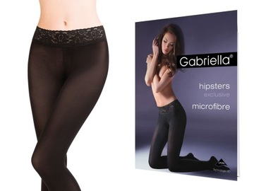 Gabriella Hipsters Exclusive Tights Low Waist Opaque Black 3D