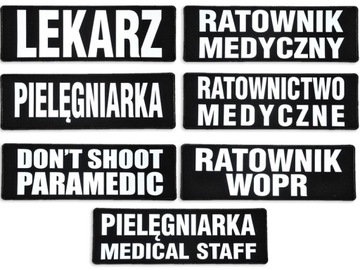 Emblemat odblaskowy na rzepie LEKARZ DOCTOR 31x10