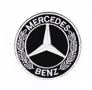 Нашивки VAR MERCEDES 8 CM чёрно-белые