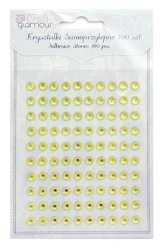 KRYSZTAŁKI SAMOPRZYLEPNE 6mm 100szt LIME limonka