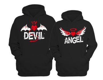 bluzy dla par z kapturem DEVIL i ANGEL roz.XXL