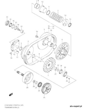 ОДНОСТОРОННЯЯ СЦЕПЛЕНИЕ SUZUKI KINGQUAD 750 450