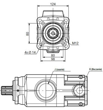 POMPA TŁOCZKOWA PROSTA PA114 0511570 HYDRO LEDUC