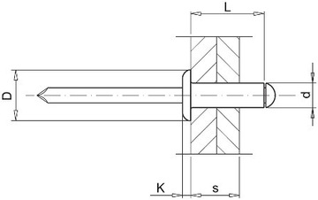 Заклепки потайная заклепка окрашенная в белый цвет Al/St 3x6 10 шт.