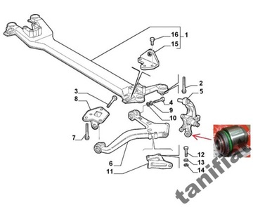 ALFA ROMEO 166 SILENTBLOK PLAVACÍ TĚHLICE ZADNÍ TRW