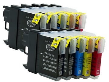10x TUSZE DO BROTHER LC1100 LC980 DCP 195C 375 365