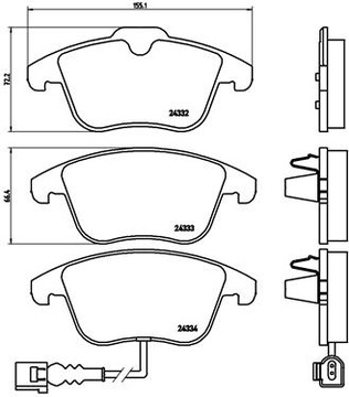 Диски BREMBO, колодки ПЕРЕДНИЕ VW TIGUAN 5N 312мм