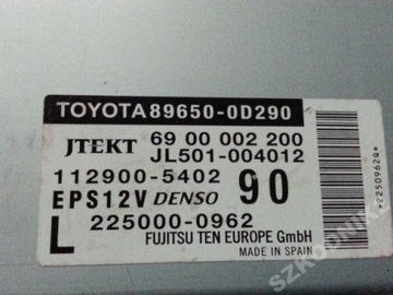 ПИТАНИЕ КОНТРОЛЛЕРА ПИТАНИЯ TOYOTA YARIS -12 89650-0D290