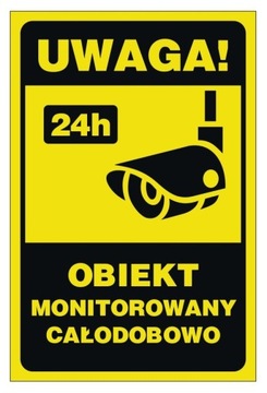 Tabliczka obiekt monitorowany 24h OME01 - 20x30