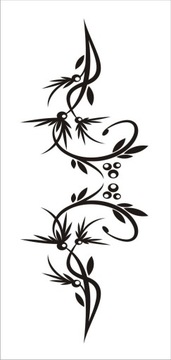 Naklejka na ścianę motyl kwiaty dekor Ornament 138