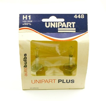 НАБОР АВТОМОБИЛЬНЫХ ЛАМП UNIPART H1+50% 12В