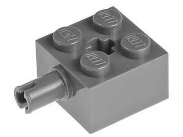 LEGO Klocek z kołkiem 2x2 6232 4211046 szary ciemny - 2 szt.