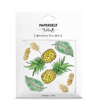 Татуировка на руке на вечеринке красочные ананасы Paperself