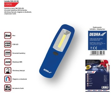 DEDRA LATARKA PODŁUŻNA 3W LED L1006