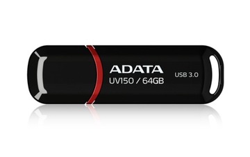 Флеш-накопитель ADATA UV150 64 ГБ USB 3.0 90 Мбит/с красный/черный