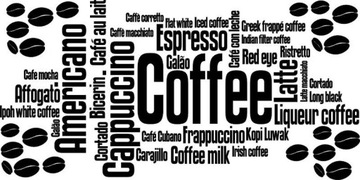 Napis na ścianę naklejka kawa- Caffe, mocca... - 8