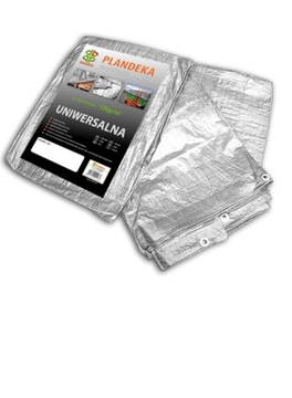 Plandeka uniwersalna 4x5m wzmacniana 120g silver