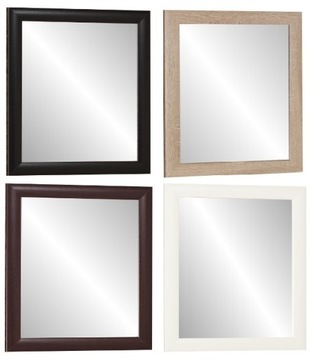 LUSTRO w ramie 60x60 DĄB SONOMA BIAŁE WENGE CZARNE