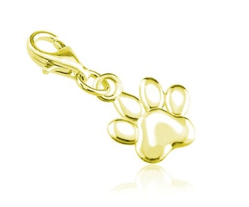 CHARMS SREBRO 925 CELEBRYTKA ŁAPA ŁAPKA POZŁACANY