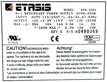 ETASIS EPR-2301 СЕРВЕРНЫЙ БЛОК ПИТАНИЯ 2x 300 Вт