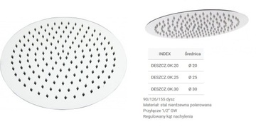 Deszczownica Oval 25cm SLIM+RAMIE hans grohe kludi