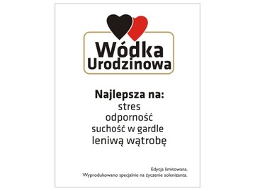 NAKLEJKI etykiety na URODZINOWĄ WÓDKĘ 18 30 40 50