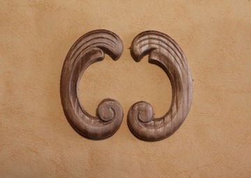 Dekor 8,5x5cm, ornament, sztukateria 2szt- D097