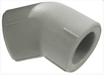 Kolano 50mm 45° zgrzewane PPR polipropylen PN20 50/45° zg116
