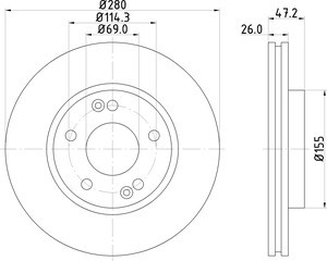 ДИСК ПЕРЕДНИЙ TEXTAR КОЛОДКИ KIA SOUL 280MM