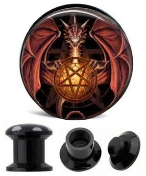 PLUGI AKRYLOWY TUNEL PLUG DRACO PENTAGRAM 16 mm