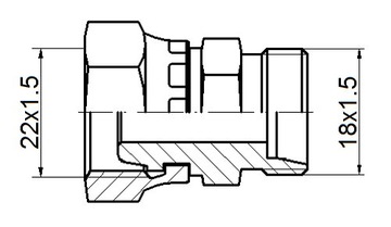 ГИДРАВЛИЧЕСКИЙ СОЕДИНИТЕЛЬ РЕДУКЦИОННЫЙ AB 22/18 ПРЯМОЙ