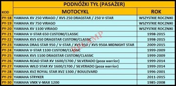 ХРОМИРОВАННЫЕ ПОДНОЖКИ HONDA VTX 1300 1800 C F N S R T