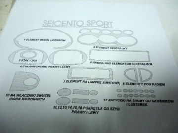 ОБЛИЦОВКА КОКПИТА SEICENTO SPORTING — новая