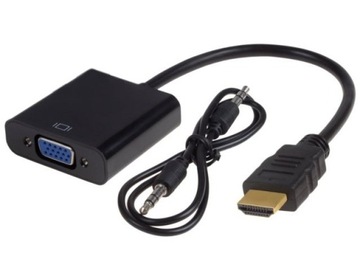 ADAPTER KONWERTER z HDMI do VGA D-SUB +kabel audio