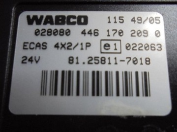 МОДУЛЬ ECAS MAN TGA TGX КОНТРОЛЛЕР ДЛЯ ПОДУШЕК WABCO