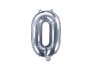 Balon 0 srebrny na urodziny 35cm 1szt FB10M-0-018
