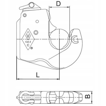 Крюк нижней тяги категории 3 Walterscheid 200020KK