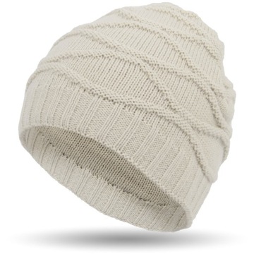 W316A BEANIE DAMSKA ZIMOWA CZAPKA DZIANINOWA