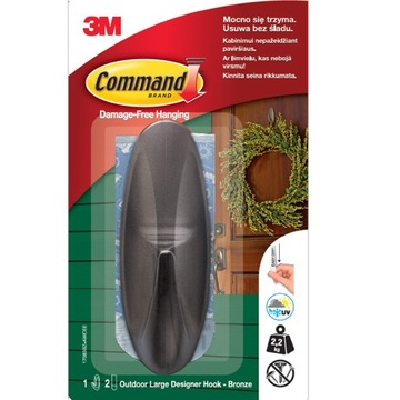 COMMAND 3M OUTDOOR DUŻY BRĄZOWY HAK ZEWNĘTRZNY